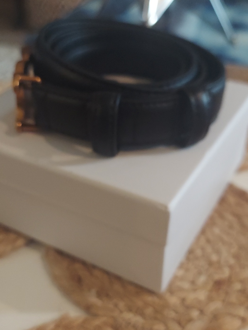 Celine Black Belt with Gold Emblem - Picture 4 of 6